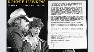 Bob Dylan - Jem Aswad-Senior - Ronnie ‘Hawk’ Hawkins Remembered by the Band’s Robbie Robertson - variety.com - Canada - state Mississippi - county Hawkins - county Canadian