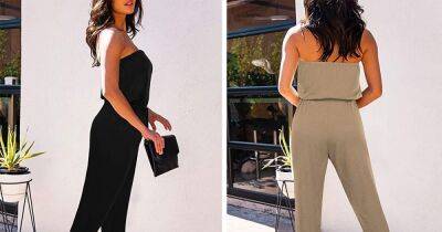 Get Your Chill on All Summer Long in This Effortless, Strapless Jumpsuit - www.usmagazine.com - county Long
