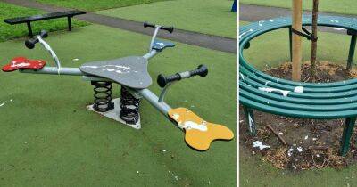 Vandals target playground by 'spreading' white paint all over play area - www.manchestereveningnews.co.uk