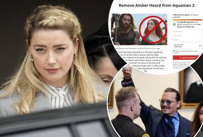 Johnny Depp - Jason Momoa - Amber Heard - Petition to get Amber Heard cut from ‘Aquaman 2’ nears its 4.5M goal - nypost.com - Washington - Virginia - county Fairfax