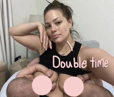 Ashley Graham Tandem Breastfeeds Her Twin Sons In Adorable New Selfie -- LOOK! - perezhilton.com