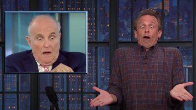 Trump - Rudy Giuliani - Liz Cheney - Seth Meyers Rips Rudy Giuliani for Being Drunk on Election Night: ‘Wish I Could’ve Seen the Rest of That Deposition’ (Video) - thewrap.com