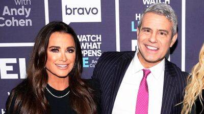 Andy Cohen - Kyle Richards - Andy Cohen Accidentally Exposes Kyle Richards' Secret Breast Reduction Surgery - etonline.com