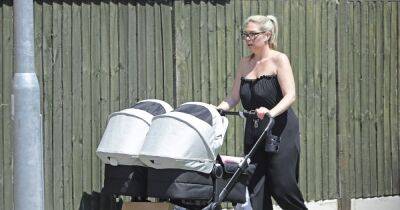 Joey Essex - Frankie Essex - Proud mum Frankie Essex pushes double pram as she enjoys sunny day out with newborn twins - ok.co.uk
