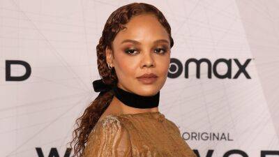 Tessa Thompson - Tessa Thompson Wore an Appropriately Otherworldly Sheer Gown to the Westworld Premiere - glamour.com - county Hale