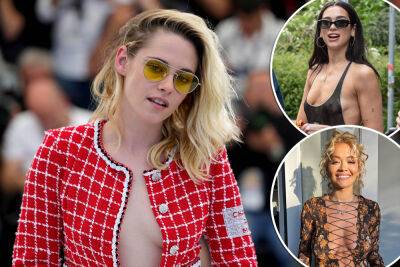 Julia Fox - Rita Ora - Kristen Stewart - Dua Lipa - Gillian Anderson - Ta-ta for now: Celebs don’t support bras in naked new trend - nypost.com