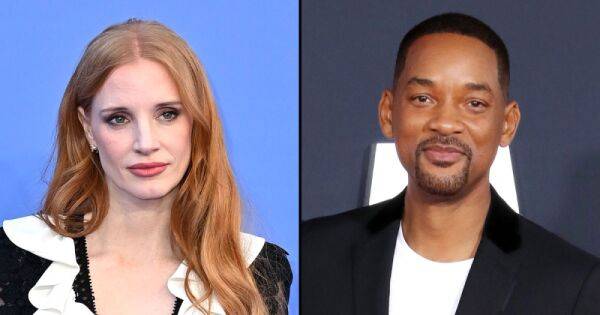 Will Smith - Jada Pinkett Smith - Jessica Chastain - Richard - Tammy Faye - Jessica Chastain Says There Was a ‘Charged Energy’ as She Accepted Oscar After Will Smith and Chris Rock Slap - usmagazine.com