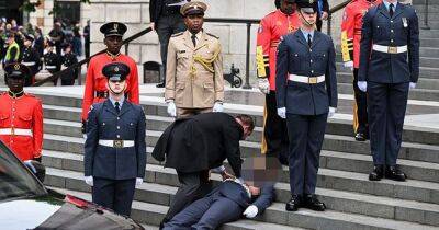 prince Harry - Meghan Markle - Liz Truss - Dramatic moment soldier collapses on steps of St Paul's at Queen's Jubilee service - manchestereveningnews.co.uk