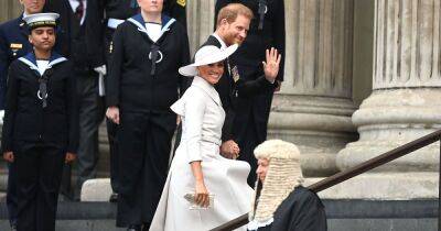 Prince Harry and Meghan Markle Attend Service of Thanksgiving at St. Paul’s Cathedral for Queen Elizabeth II’s Platinum Jubilee - www.usmagazine.com
