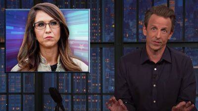 Seth Meyers Apologizes to Lauren Boebert for Mistakenly Thinking ‘AR’ Stood for Assault Rifle: ‘I’m Sorry…for Not Giving a F–‘ (Video) - thewrap.com