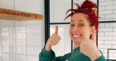 Stacey Solomon uses bargain £7 fake panelling to wallpaper utility room and it looks incredible - www.ok.co.uk