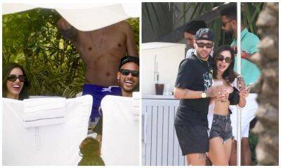 Neymar and his girlfriend Bruna Biancardi cuddle up at a pool party - us.hola.com - Brazil - Miami