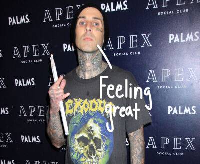Travis Barker Returns To Stage For The First Time Since Hospitalization -- Even Though He's 'Not Supposed To'! - perezhilton.com