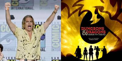 Hugh Grant - Chris Pine - Sophia Lillis - Michelle Rodriguez - Jonathan Goldstein - Justice Smith - Rege-Jean Page - Chris Pine & Rege-Jean Page Debut 'Dungeons & Dragons' Movie Trailer During Comic-Con Panel - Watch Now! - justjared.com - county Hall - county San Diego
