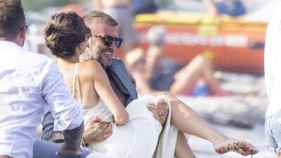 Victoria Beckham Gets a Lift from Husband David Beckham to Avoid Getting Wet in St. Tropez! - www.justjared.com - France