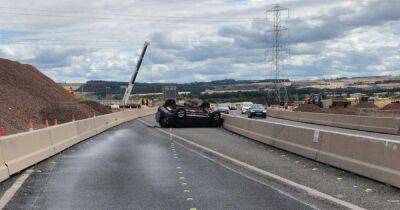 Nicky Campbell - Car flips onto roof on busy Scots road before driver fails eyesight test - dailyrecord.co.uk - Scotland