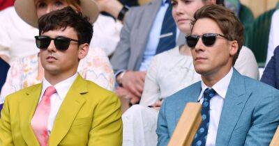 Rafael Nadal - Tom Daley - Tom Daley and husband Dustin enjoy day off daddy duties in colourful suits at Wimbledon - ok.co.uk - USA - Tokyo - Indiana - county Ray