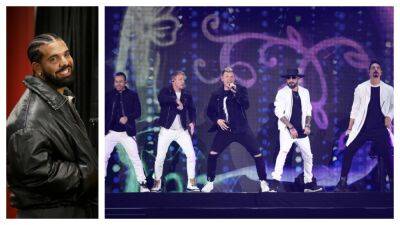 Brian Littrell - Kevin Richardson - Nick Carter - Howie Dorough - Drake - Drake Joins Backstreet Boys on Stage for 'I Want It That Way' Performance - etonline.com - London - Las Vegas - Canada - Berlin - city Amsterdam - city Mexico City - city Vancouver