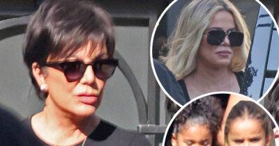 Khloe Kardashian and Kris Jenner arrive to a family holiday photoshoot - www.msn.com - Britain - Los Angeles - USA