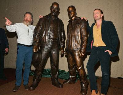 Aaron Paul - Vince Gilligan - Peter Gould - Walter White - Rhea Seehorn - Jesse Pinkman - Michael Mando - Patrick Fabian - ‘Breaking Bad’ Statues Unveiled In Albuquerque With Bryan Cranston, Aaron Paul Attending - deadline.com - county Bryan - state New Mexico - city Cranston, county Bryan