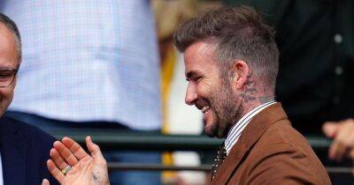 Hugh Grant - David Beckham - Harper Beckham - Victoria Beckham - Michael Parkinson - Gemma Chan - David Beckham shows off sweet palm tattoo designed by Harper aged 4 at Wimbledon - ok.co.uk - county Harper - Victoria