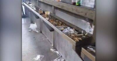 Fury over 'disgusting' Manchester Airport smoking area with overflowing bins and hundreds of cigarette butts - manchestereveningnews.co.uk - Manchester