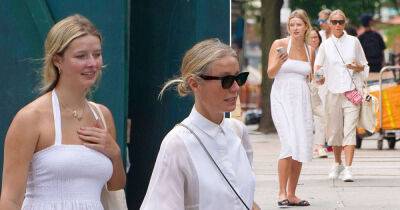 Gwyneth Paltrow - Chris Martin - Gwyneth Paltrow and lookalike daughter Apple match in white outfits in New York - msn.com - New York