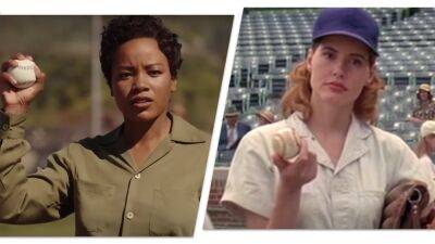Tom Hanks - Geena Davis - Will Graham - Darcy Carden - Abbi Jacobson - Penny Marshall - 'A League of Their Own' Cast Breaks Down the Series' Homages to the 1992 Film (Exclusive) - etonline.com - USA - county Marshall - county Peach - city Rockford, county Peach