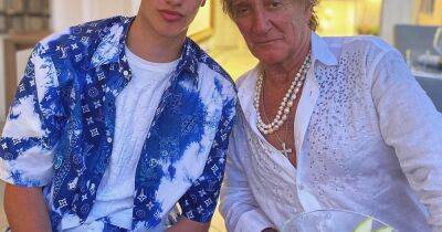 Rod Stewart and lookalike son Alastair Stewart, 16, pose for sweet snap on Italian getaway - www.dailyrecord.co.uk - Italy