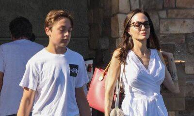 Brad Pitt - Angelina Jolie - Angelina Jolie wears all white as she goes shopping with her son Knox in Los Angeles - us.hola.com - Los Angeles - USA - county Knox - county Angelina