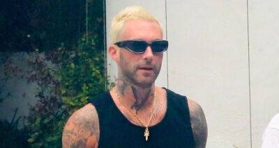 Adam Levine Shows Off Bleached Blonde Hair & Tattoos During Walk Around Miami Beach - www.justjared.com - France - Miami - Florida