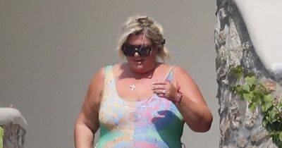 Gemma Collins looks relaxed and carefree in Versace swimsuit on romantic holiday with Rami - www.ok.co.uk