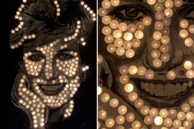 Artist honors Princess Diana on 25th anniversary of death with candle portrait - nypost.com - London