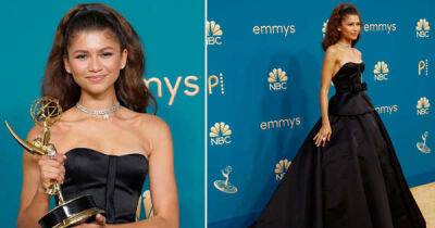 Zendaya just made Emmys history in a black Valentino gown and Hollywood glamour-style makeup - msn.com