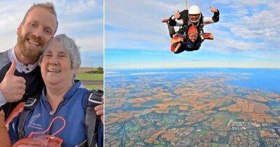 Perthshire's Celia Fenwick (75) speaks of “amazing feeling” after daring 10,000 feet skydive for charity - dailyrecord.co.uk - Britain - Centre - county Andrews