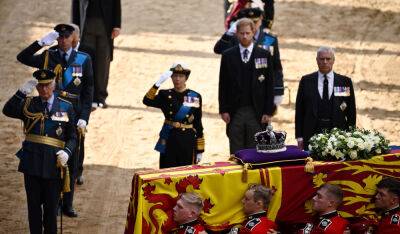 prince Harry - Meghan Markle - Elizabeth II - Jeffrey Epstein - Prince Harry - princess Anne - Williams - Charles Iii - Prince Harry And Prince Andrew Excluded From Saluting Queen Elizabeth II’s Coffin - etcanada.com - county Hall - city Westminster, county Hall