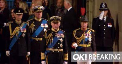 prince Harry - prince Andrew - prince Charles - princess Beatrice - Andrew Princeandrew - Prince Harry - princess Anne - Mike Tindall - Zara Tindallа - Anne Princessanne - countess Sophie - queen consort Camilla - Charles Iii - Queen's children unite in grief at moving vigil for late monarch - ok.co.uk - county Hall - city Westminster, county Hall - county Prince Edward