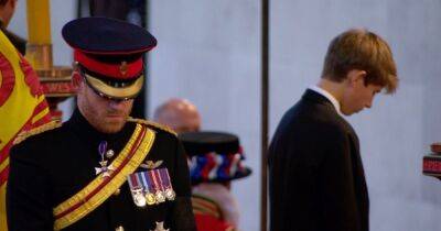 prince Harry - Beatrice Princessbeatrice - Zara Tindall - princess Royal - princess Beatrice - Prince Harry - Edward - prince William - Royal Family - Princess Eugenie - Peter Philips - Charles Iii - Prince Harry stands firm in military uniform as he joins William at Westminster vigil - ok.co.uk - county Hall - city Westminster, county Hall - Afghanistan