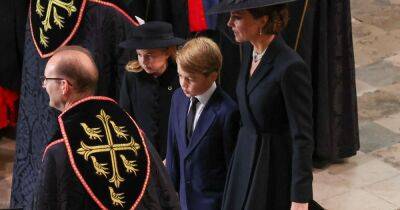 prince Harry - Meghan Markle - Kate Middleton - prince Andrew - Andrew Princeandrew - princess Charlotte - Charlotte Princesscharlotte - princess Anne - Maria Borrallo - prince William - Charles Iii III (Iii) - prince George - Tim Laurence - Princess Charlotte 'lets George take lead' as kids appear 'relaxed' at Queen's funeral - ok.co.uk - county Andrew - Charlotte - George - county Charles - county Prince Edward