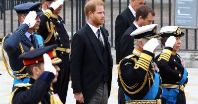 prince Harry - Meghan Markle - Prince Harry - Charles - prince William - Charles Iii III (Iii) - Prince Harry isolated in grief as he's left out of Royal salute behind Queen's coffin - ok.co.uk - county Hall - city Westminster, county Hall - Afghanistan