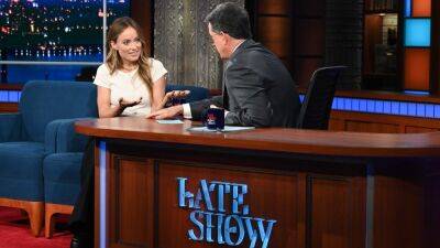 Stephen Colbert - Chris Pine - Olivia Wilde Dismisses ‘Spitgate’ and Other ‘Don’t Worry Darling’ Drama with Stephen Colbert (Video) - thewrap.com - New York - county Pine