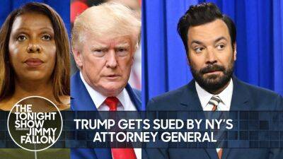 Jimmy Fallon - Donald Trump - Letitia James - Fallon Teases Trump Over NY Attorney General’s Lawsuit: ‘He Just Asked Ron DeSantis to Fly Him Somewhere Random’ (Video) - thewrap.com - New York