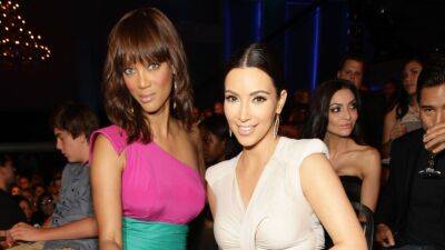 Kim Kardashian - James Corden - Alessandra Ambrosio - Heidi Klum - Tyra Banks - How Kim Kardashian Talked Tyra Banks Into Coming Out of Modeling Retirement - etonline.com