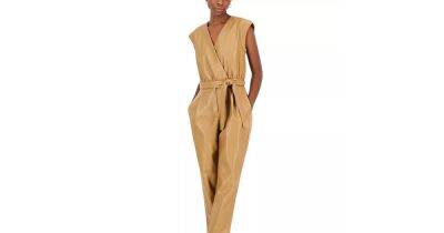 Steal the Show This Fall by Rocking a Head-to-Toe Faux-Leather Jumpsuit - www.usmagazine.com
