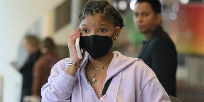 Halle Bailey - The Little Mermaid's Halle Bailey Spotted Traveling With Her Cat Poseidon - justjared.com - Los Angeles