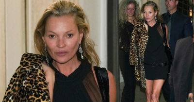 Kate Moss - Milan Fashion Week - Kate Moss flaunts her toned legs at the Versace after party in Milan - msn.com - city Milan - Greece