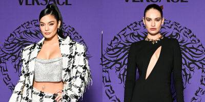 Vanessa Hudgens, Lily James, & More Celebs Add Star Power to Versace's Front Row in Milan (Photos) - www.justjared.com - Italy - county Mitchell - county Tate - city Milan, Italy - county Bailey - Madison, county Bailey