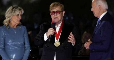 Elton John - Joe Biden - David Furnish - Jill Biden - Sir Elton John awarded National Humanities Medal medal by Joe Biden for his work on ending AIDS - msn.com - Atlanta