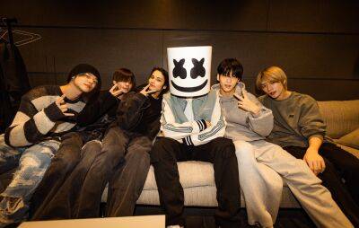 Marshmello reveals face to TXT members during meet-up, sparks collaboration rumours - nme.com
