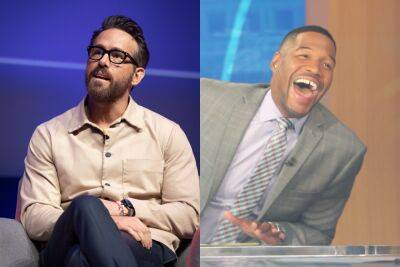 Ryan Reynolds - Michael Strahan - Rob Macelhenney - Ryan Reynolds Jokes About Taking A Tackle From Michael Strahan: ‘I Spat Out My Whole Ribcage’ - etcanada.com